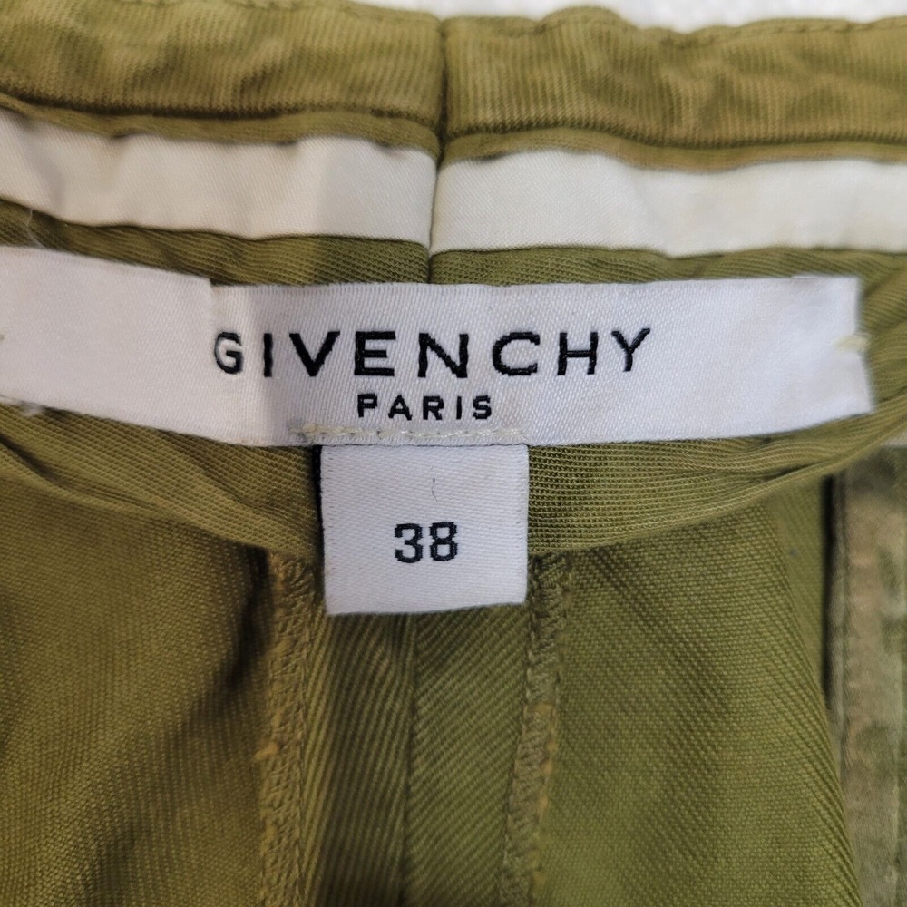Givenchy Straight Leg Pleated Pants Size 38 30" Waist Olive Green High Waist - Picture 5 of 14